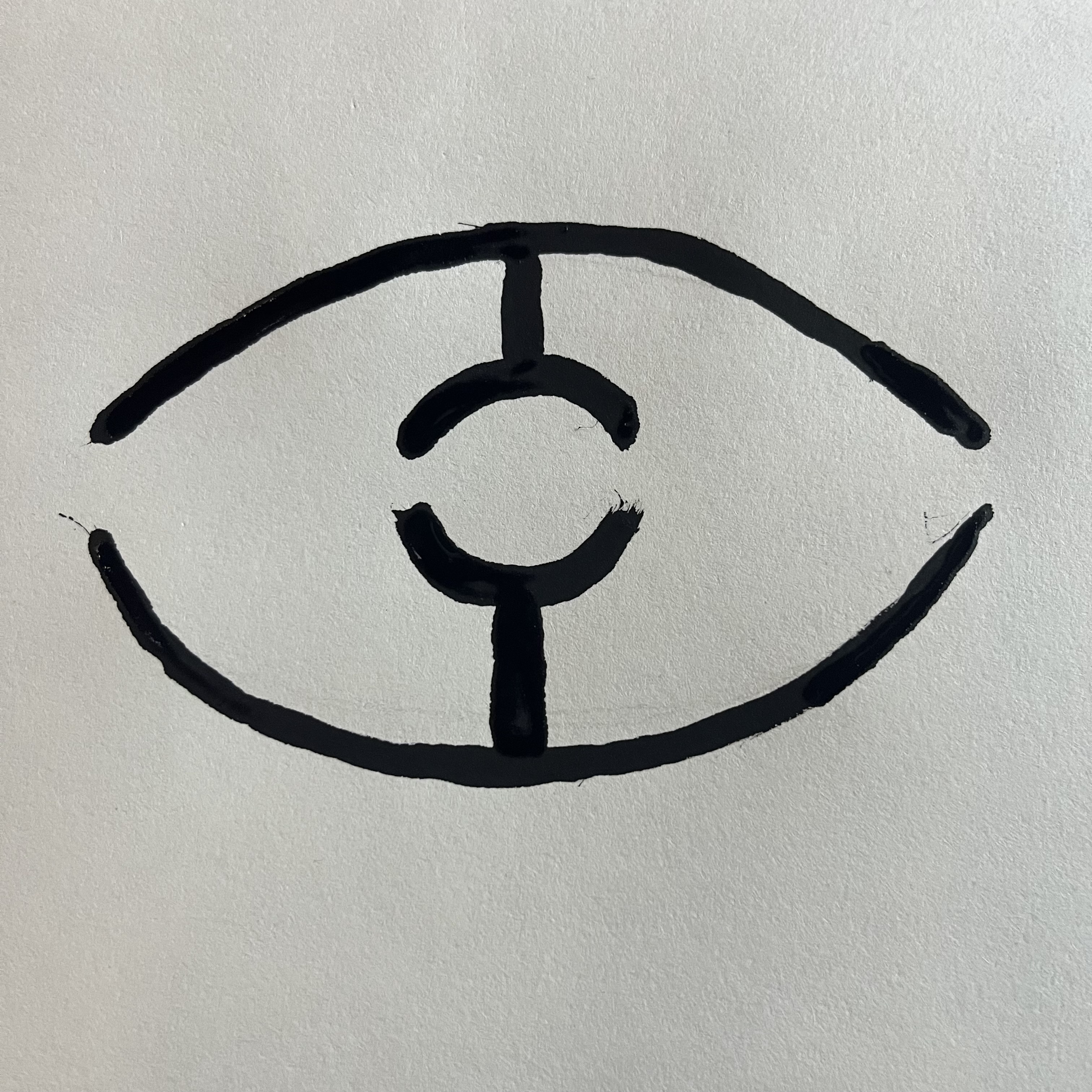 I wanted to have at least 1 fun shape so I made an eye shape, kind of similar to how Egyptian Eye's are drawn in my favourite childhood cartoon Yugioh.