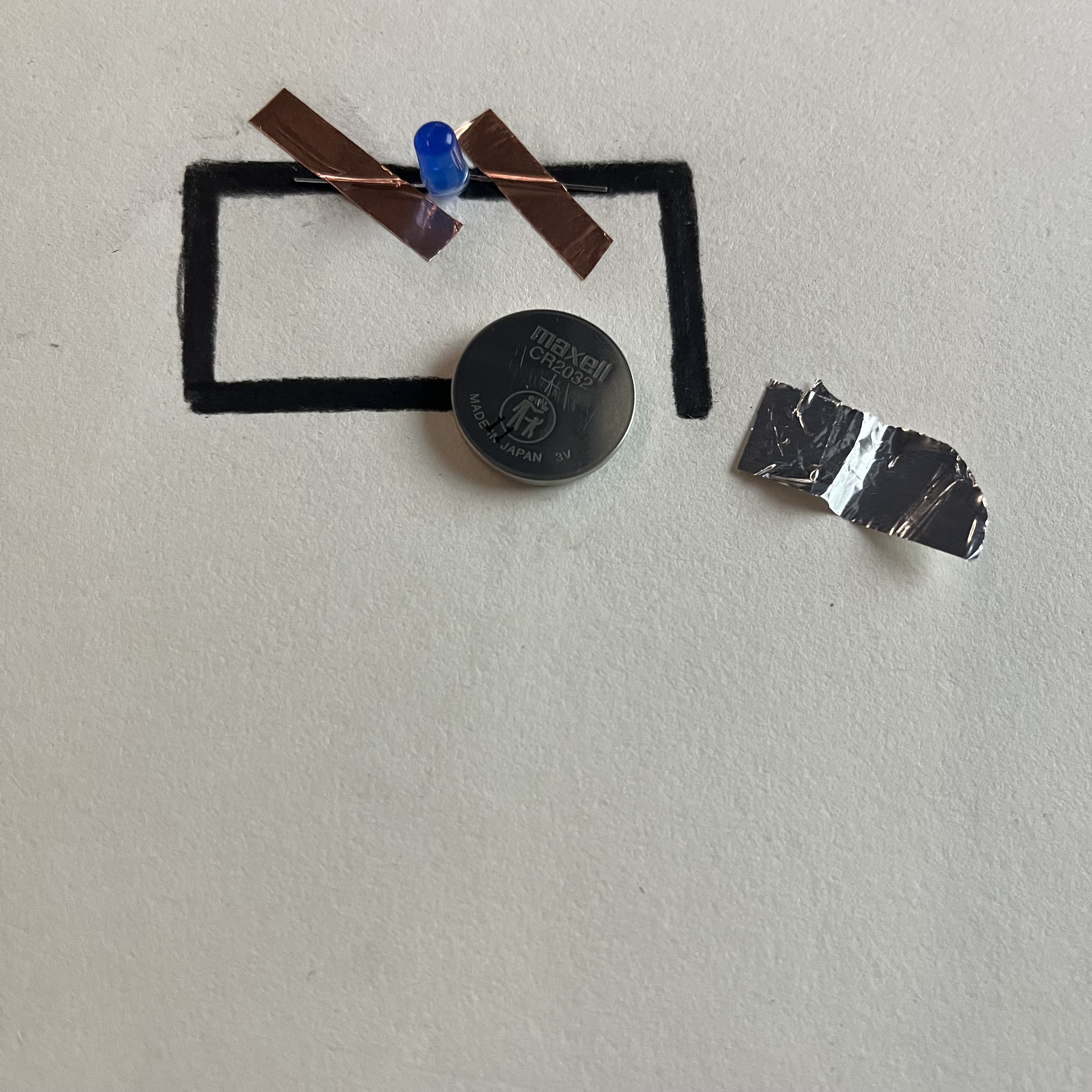 I attempted to make a graphite circuit because Jen mentioned another classmate was able to make it work, but I was unable to make it work. I tried a few times with slight tweaks but it just wasn't working no matter what I did. This is the circuit open.