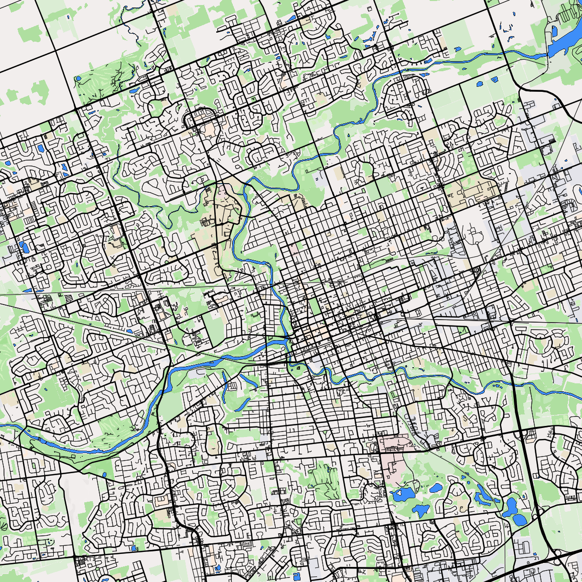 I found how to add different data layers, and started messing with it to find the road network in current day London. While I appreciate the amount of detail I was able to get here, this is overwhelming to look at and feels too messy. I need to slim the data down or simplify the styling.