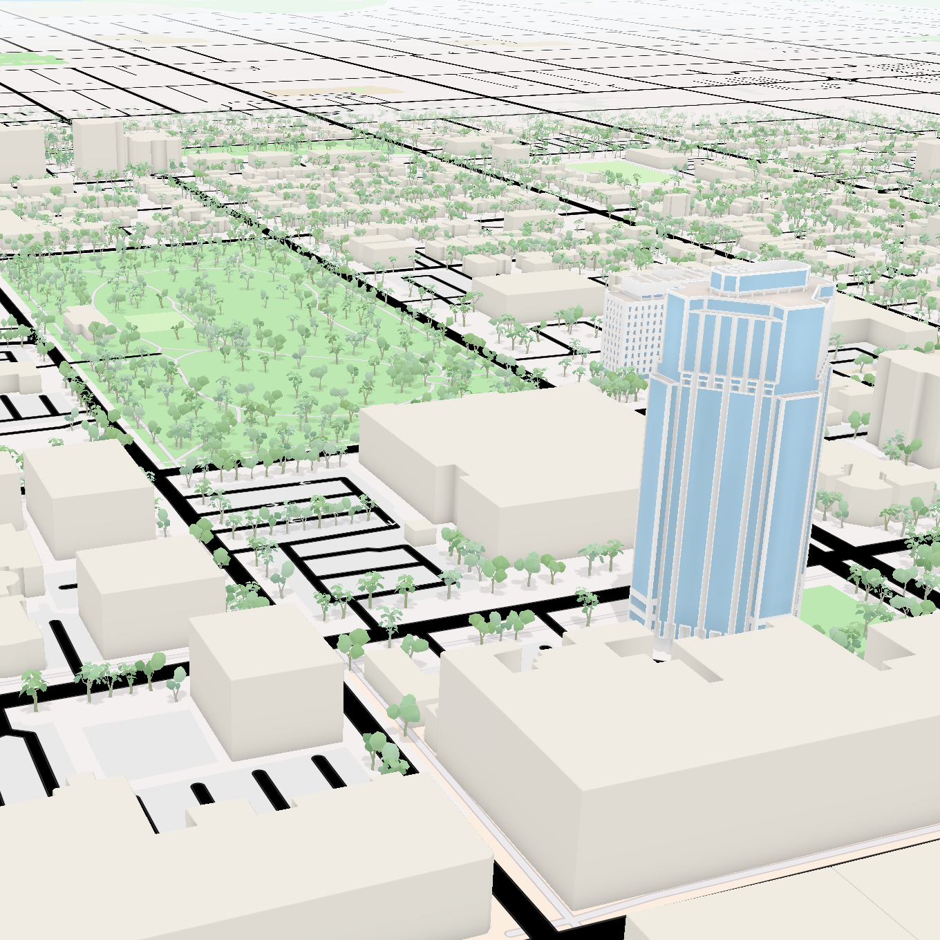 I figured out how the 3D views work finally. I captured the current tallest building in Downtown London called Centro Tower B, completed in December 2024 in contrast to Victoria Park, one of the oldest human controlled regions in London. This park was originally part of a British Garrison during the colonization and expansion of Canada. For more info on that, if you are interested, check out <a href='https://en.wikipedia.org/wiki/Victoria_Park,_London,_Ontario' target='_blank' rel='noopener noreferrer'>this Wikipedia page</a>