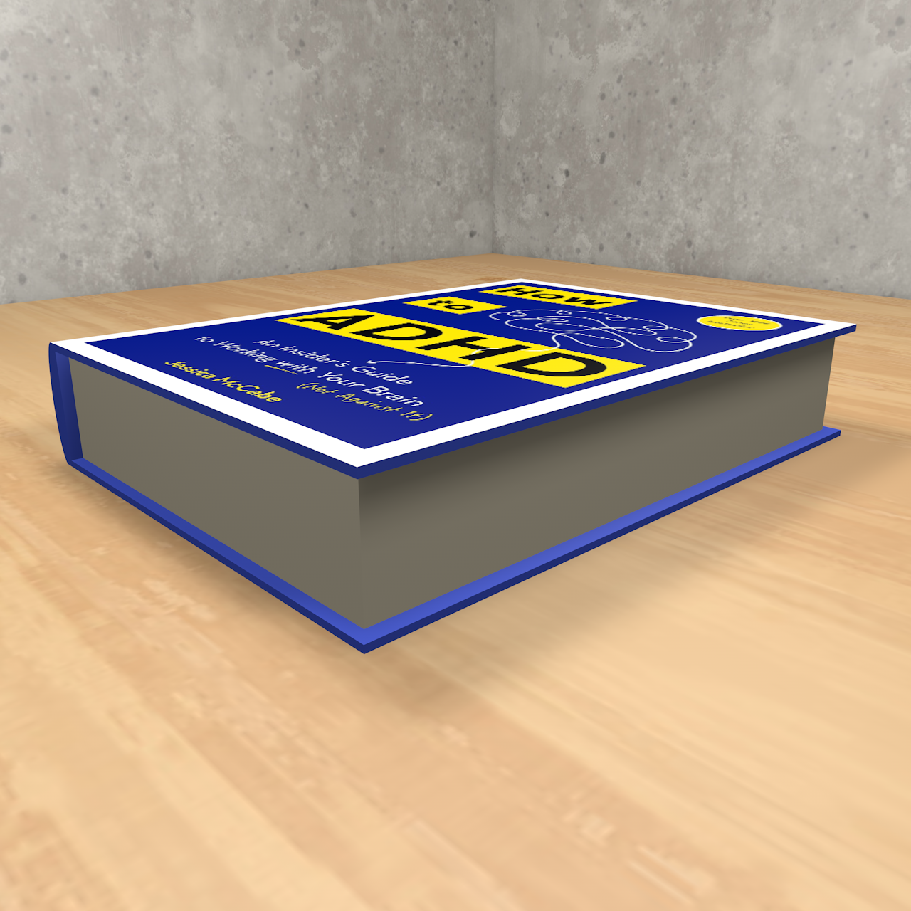 Not one to be defeated, I tried again, this time succeeding. I figured out that I needed to apply the blue material onto the cube inside the boolean, which made the interior of the division area all blue (which is the inside of the book cover). From here I just poly selected the other edges I needed that weren't part of the boolean and applied the material to each poly surface, making the books hard shell match much closer to the real object.