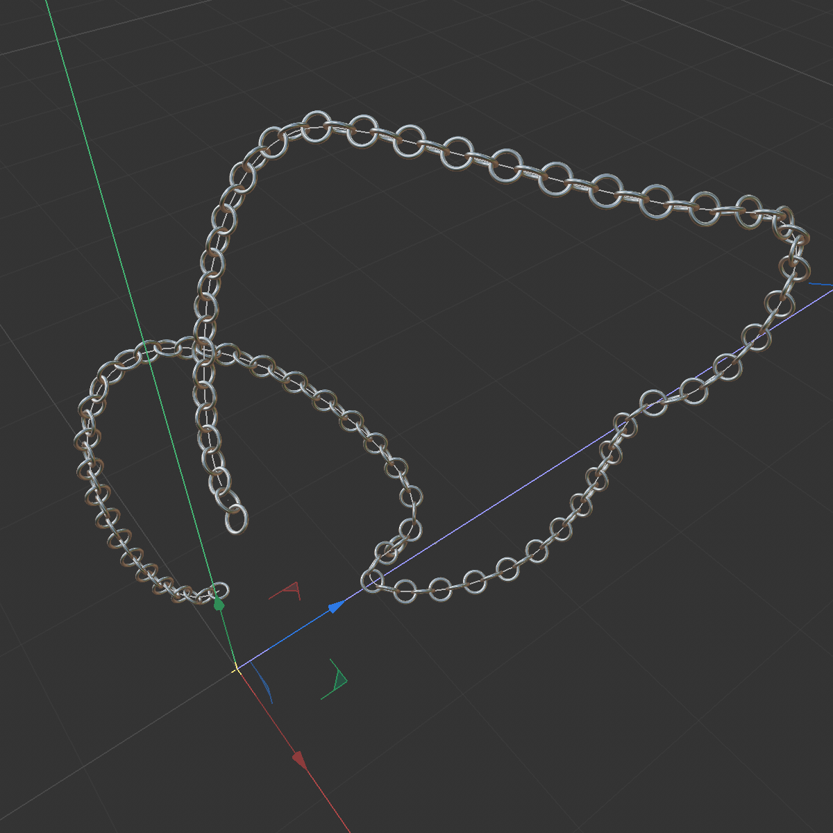 This is where I played with the chain system and learned a new method. This was really complicated to do, and I had to follow a guide online. I first made a single chain link using a sweep of a rectangle with rounded edges to turn it into a circle, and an actual circle. Next I put it into a cloner generator, and set the cloner to 'object' mode. I added a matrix generator set to 'linear' mode, and dragged the matrix into the 'object' attribute in the 'object' section of the cloner. I used a spline wrap deformer, drew a spline, and selected the drawn spline as the one my spline wrap would use. This is not how the final will look, this was to test it and make sure it worked. The final will look like the pendant is hanging from it.
